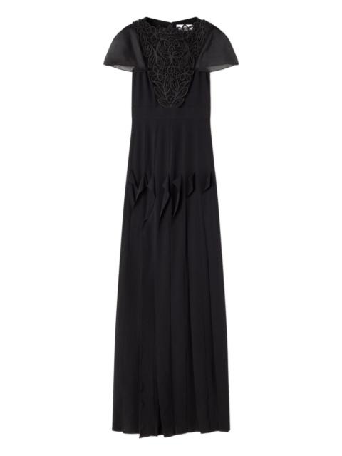 Lanvin lace-detail pleated maxi dress