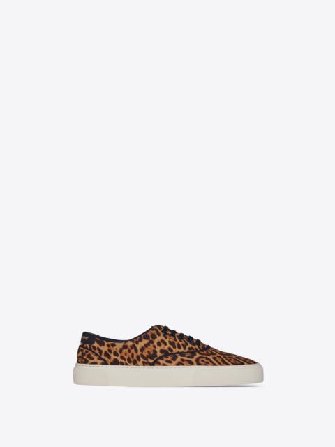 SAINT LAURENT venice sneakers in leopard-print canvas