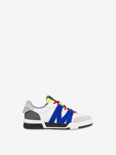 CALFSKIN AND SUEDE SNEAKERS