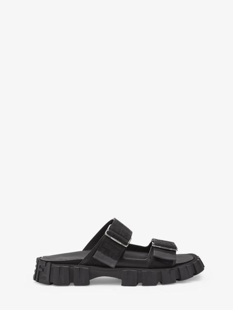 FENDI Black fabric sandals