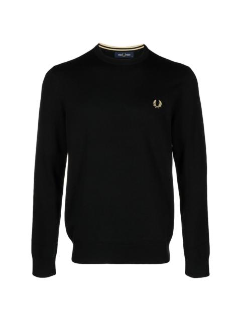 logo-embroidered crew-neck jumper