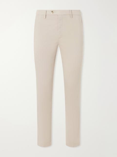 Canali Tapered Stretch Cotton-Twill Trousers