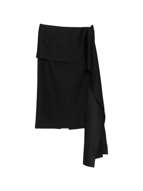 Carven asymmetric-draped midi skirt