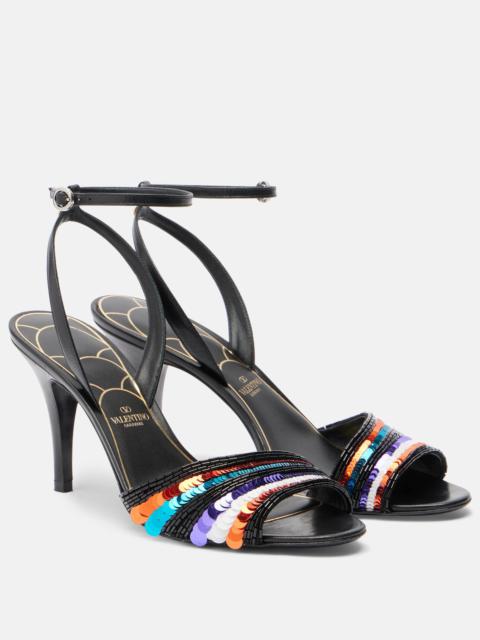 Valentino Sequined leather sandals