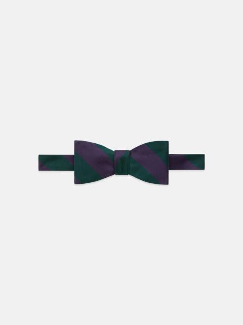 J. PRESS MADE-IN-USA GREEN & PURPLE GUARD STRIPE REPP BOW TIE