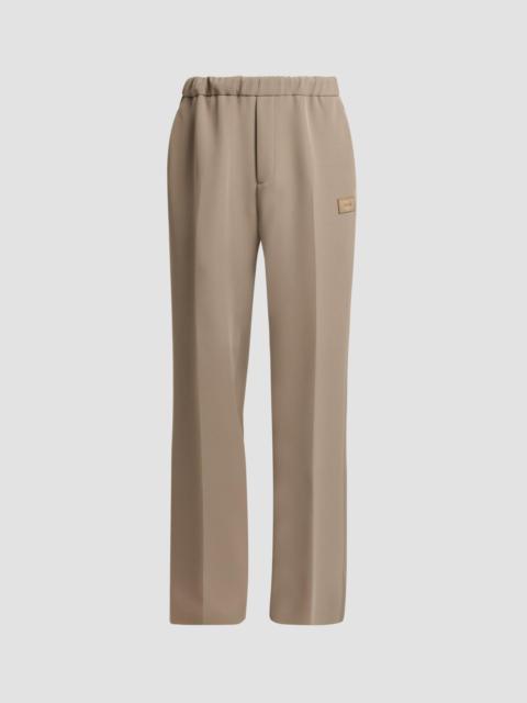 AMIRI Men's Elasticized Waistband Satin Wide-Leg Track Pants - Dark Sand