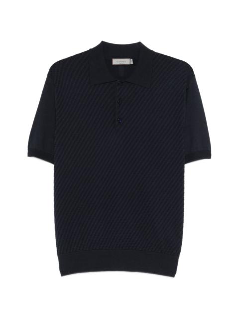 Canali textured polo shirt