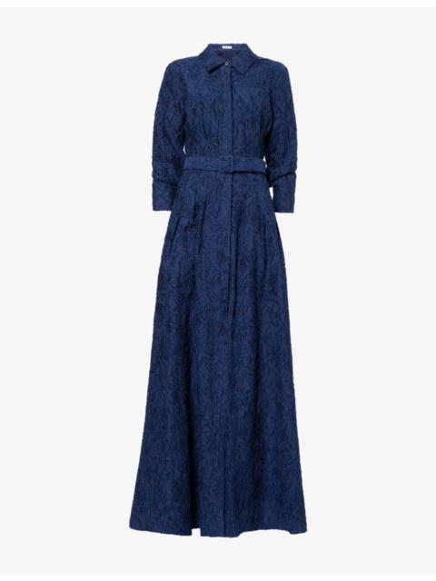 SIMKHAI Courtney Jacquard Cotton-Blend Gown