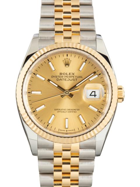 ROLEX Used Two Tone Rolex Datejust 36 Champagne Dial Ref 126233