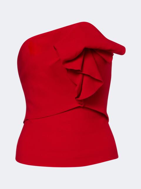 ROLAND MOURET Ruffled wool and silk cady corset