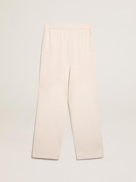 Natural white cashmere blend women’s joggers