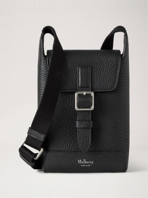 Mulberry Chiltern Phone Pouch Black Small Classic Grain