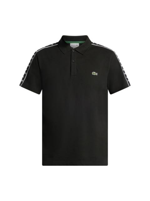 logo-embroidered side-stripe polo shirt