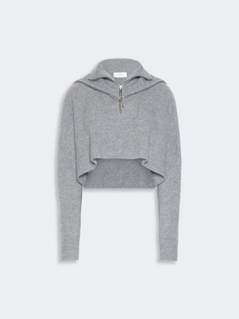 Sportmax RIVE Oversized wool and cashmere cropped sweater - MEDIUM GREY
