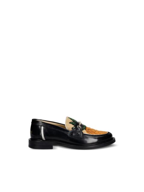 Filling Pieces pineapple-patch bit-strap loafers