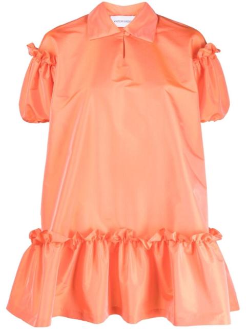VIKTOR & ROLF ruffle-trim short-puff sleeve minidress