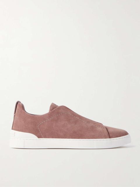 ZEGNA Triple Stitch Suede Sneakers