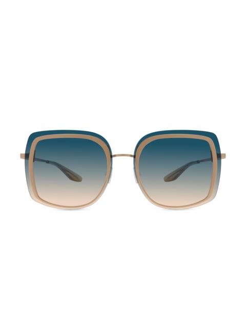 BARTON PERREIRA Women's Halima 65MM Square Sunglasses - Gold Blue