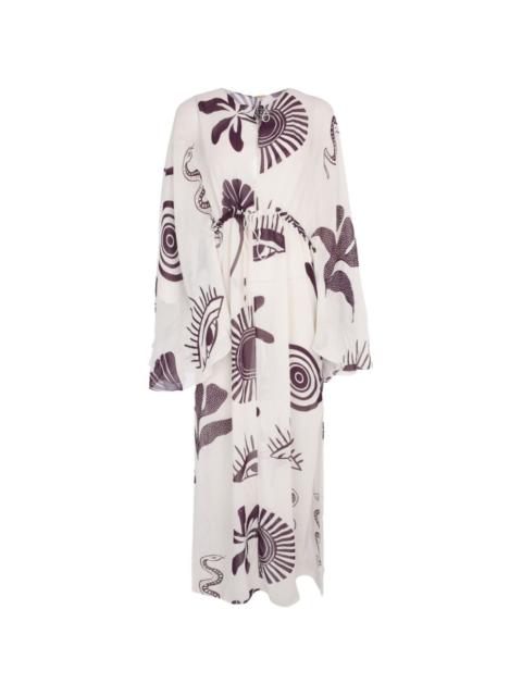 CALA de la CRUZ graphic-print flared-sleeve kaftan