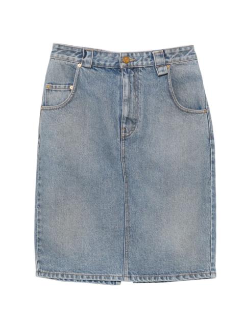 WILLY CHAVARRIA Bad Girl denim midi skirt