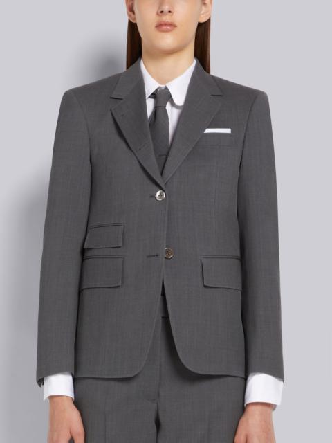 Medium Grey Wool Pique Suiting Single Vent Jacket