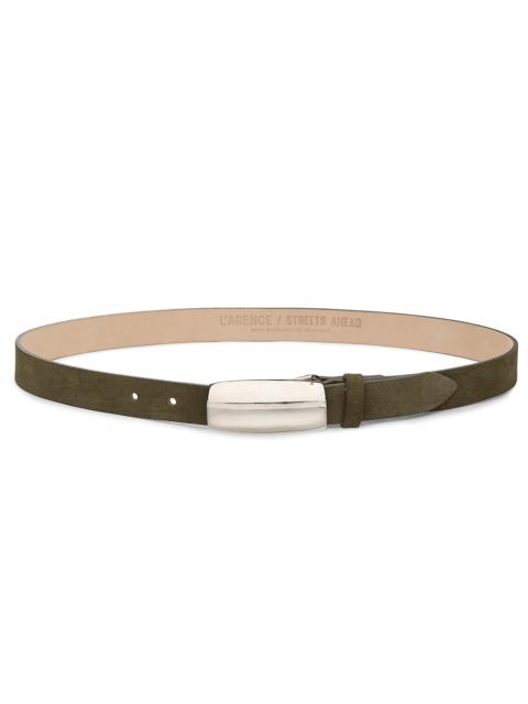 L'AGENCE Women's Marlowe Suede Belt - Olive Suede