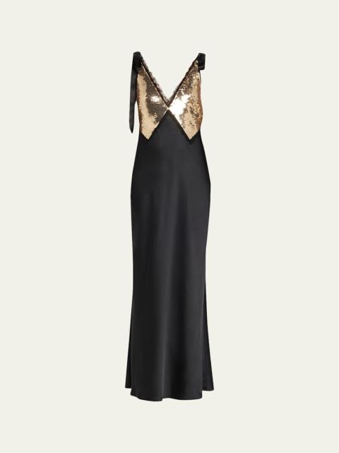 LoveShackFancy Talissa Sequined Maxi Dress