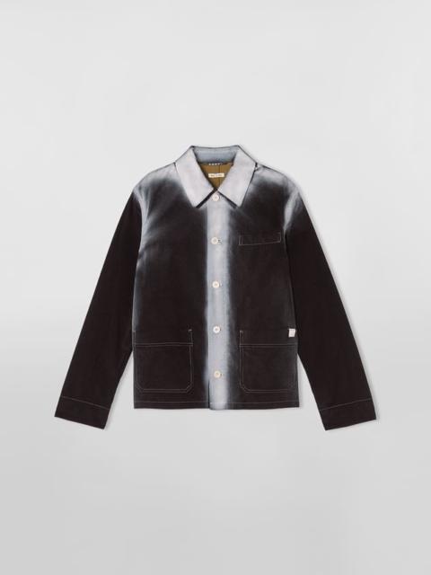 Marni SINGLE-BREASTED JACKET IN LIGHT CORDURA WITH AIRBRUSHED DETAILS