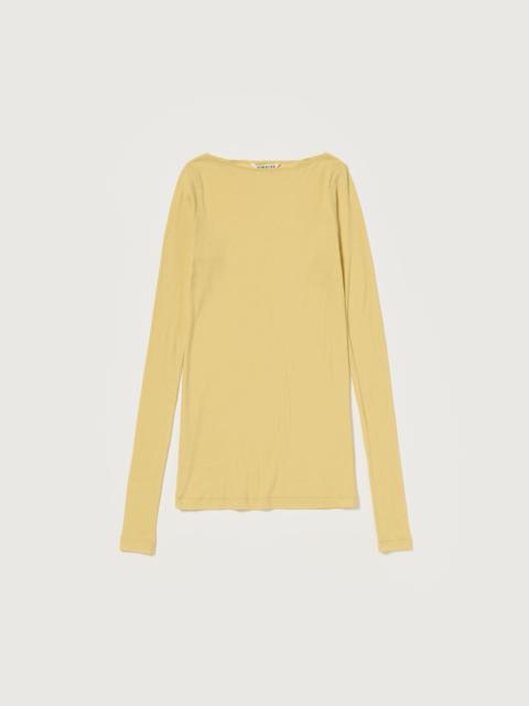 AURALEE SUPER HIGH GAUGE SHEER RIB BOAT NECK L/S TEE