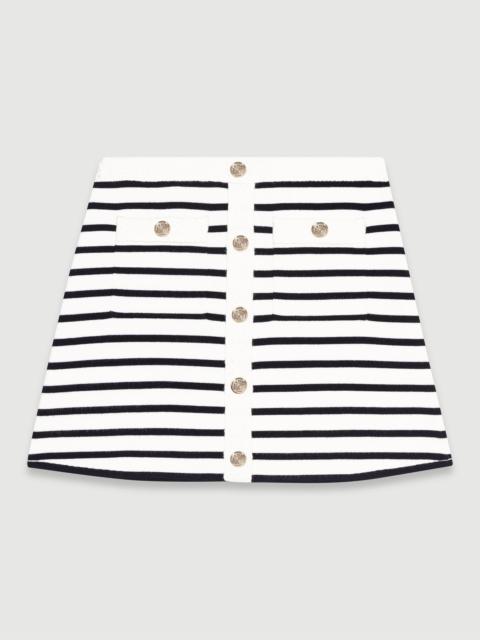maje Short striped knit skirt
