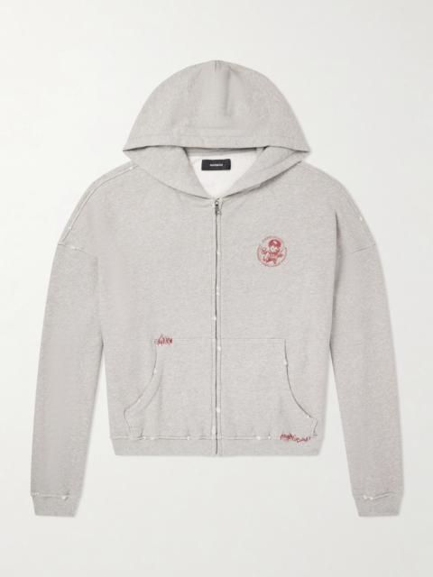 NAHMIAS Youth Enrichment Logo-Print Cotton-Jersey Zip-Up Hoodie