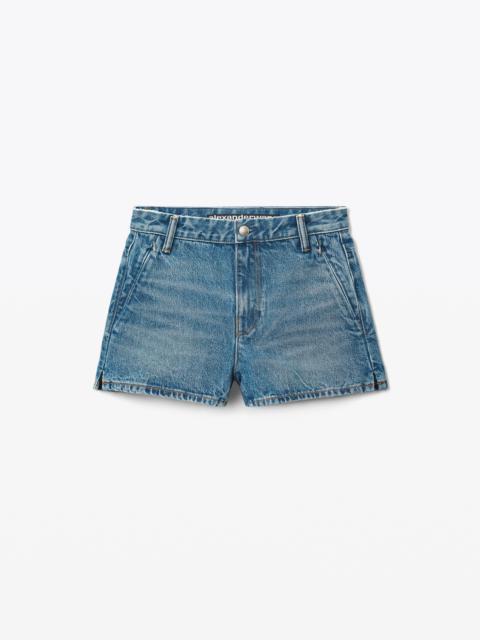 Alexander Wang HIGH RISE INVISIBLE ZIP SHORT IN DENIM