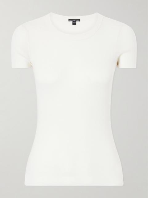 JAMES PERSE Ribbed Cotton And Cashmere-blend T-shirt