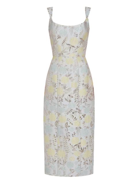 markarian Numa Ivory brocade corset dress