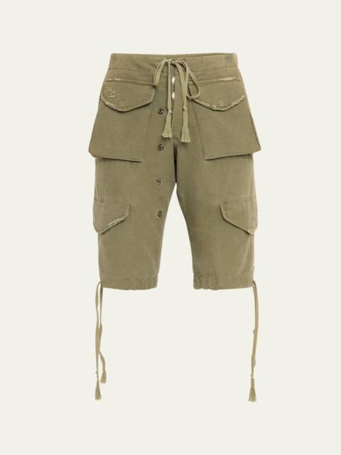 Greg Lauren Men's Tent Cargo Shorts