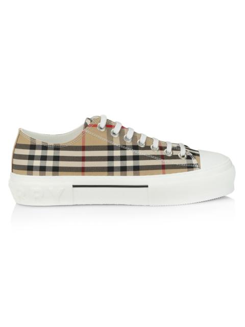 Burberry Men's Jack Check Tennis Sneakers - Archived Beige