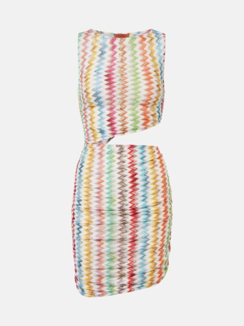 Missoni Zigzag cutout lamé beach dress