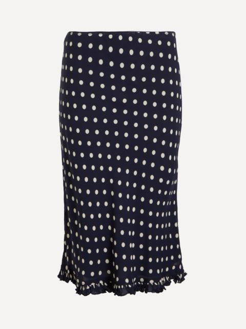 Reformation Layla Orion Dot Knee-Length Skirt