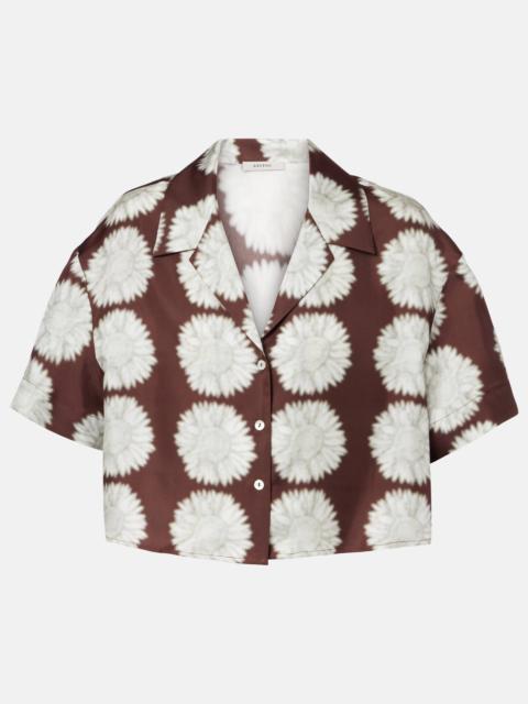 ASCENO Lincoln floral silk twill cropped shirt