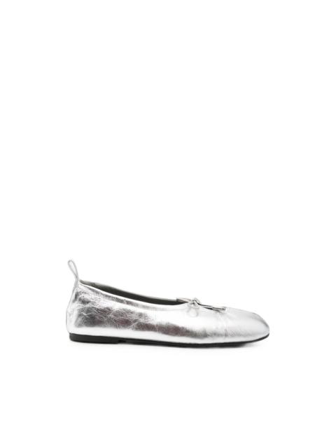 ALOHAS Rosalind shimmer-finish leather ballet flats