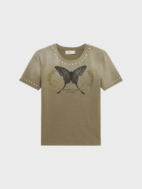 Blumarine PRINTED JERSEY T-SHIRT WITH EMBROIDERY