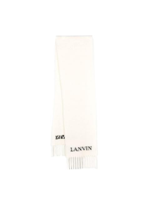 Lanvin logo-print alpaca wool-blend scarf