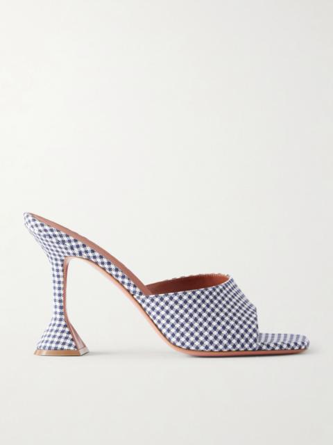 Amina Muaddi Lupita 95 gingham woven mules Blue