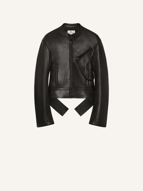 courrèges SCUBA LEATHER BIKER JACKET