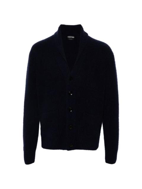 shawl-lapels brushed cardigan