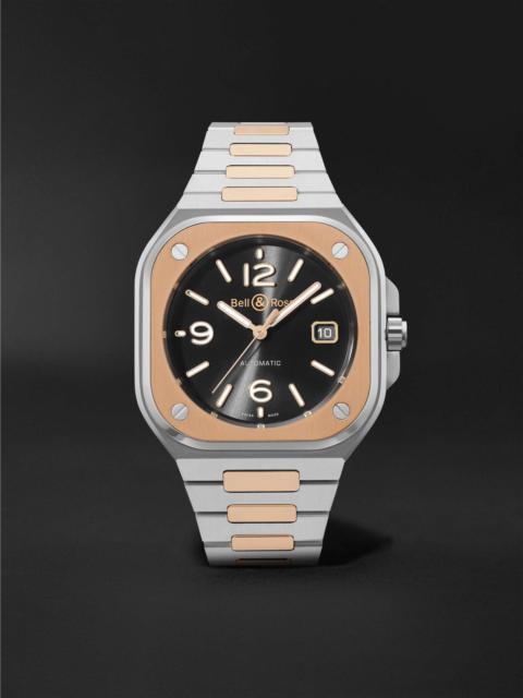 BR 05 Black Steel and Gold Automatic 40mm 18-Karat Rose Gold and Steel Watch, Ref. No. BR05A-BL-STPG