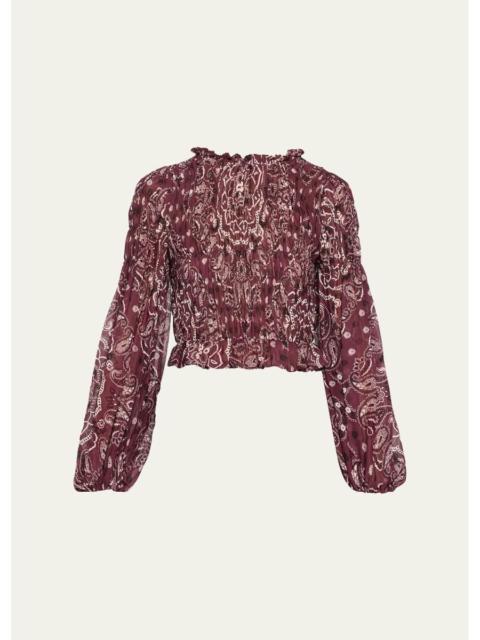 Cara Cara Weston Smocked Paisley Blouse