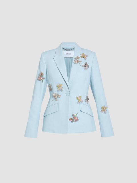 Erdem EMBELLISHED CREPE FITTED BLAZER
