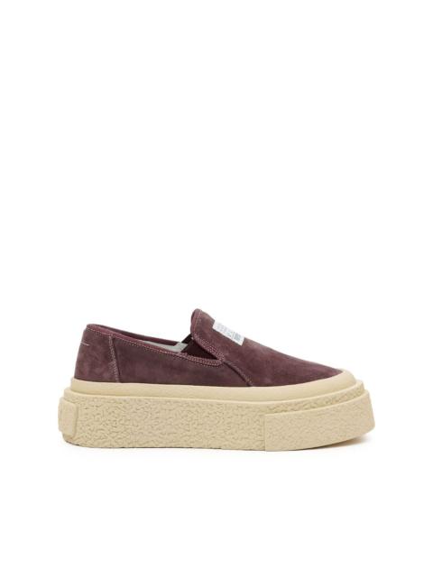 MM6 Maison Margiela logo-patch suede loafers