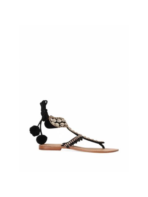 SILVIA TCHERASSI Vechiano shell-embellished sandals